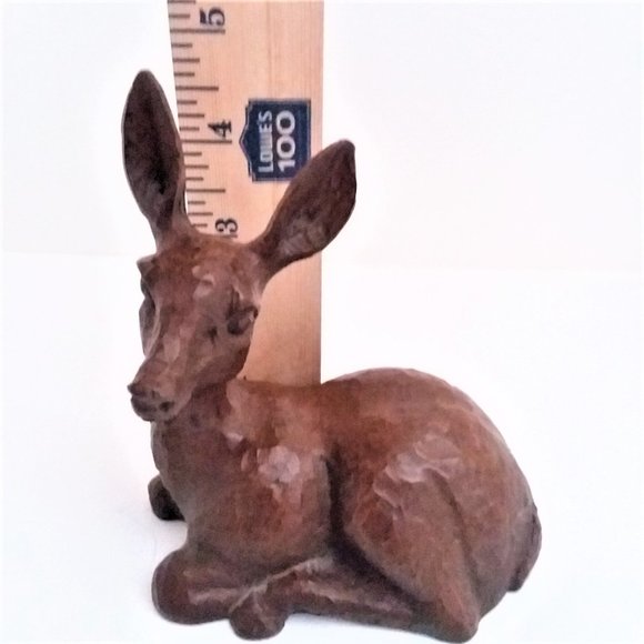 VTG Deer Red Mill made from Crushed Pecan Shells Figurine Signed Handcrafted USA - Picture 8 of 8
